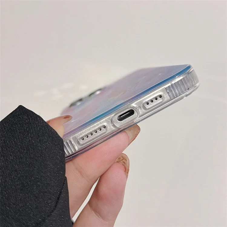 Für iPhone 14 Pro Max Case Gradient Starry Silver TPU+Acryl Handyhülle Schutz