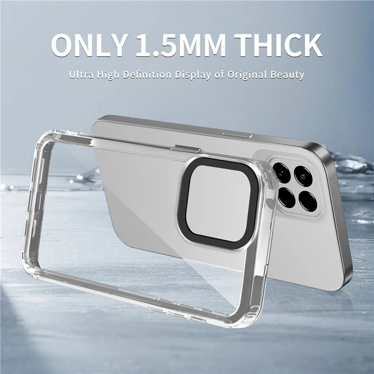 For Samsung Galaxy M33 5G (Global Version) Phone Case PC+TPU Transparent Cover - Transparent Black