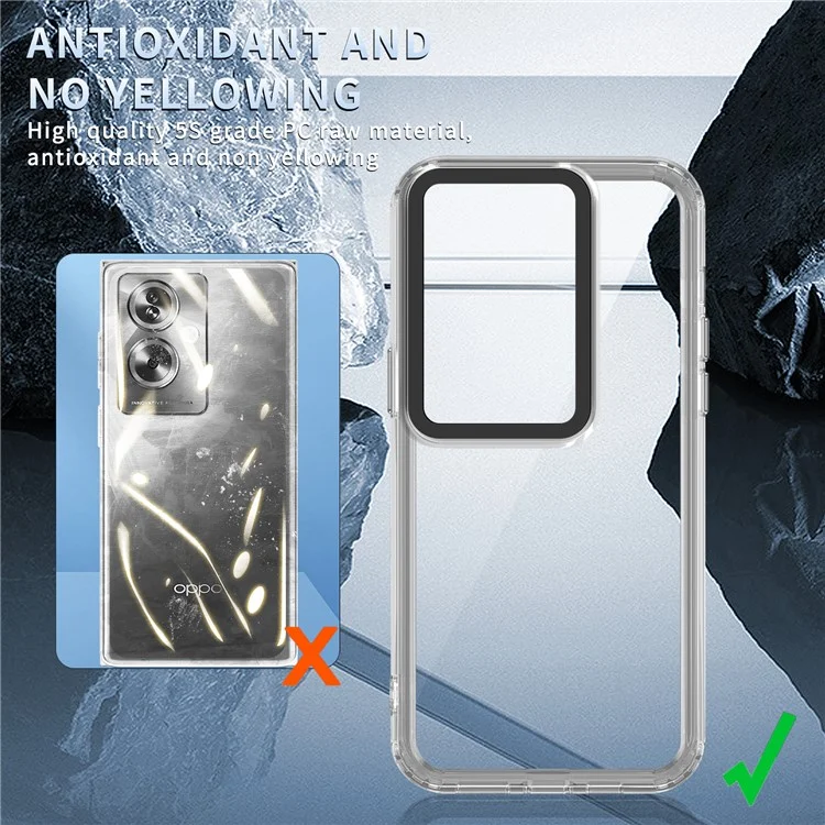 Para Oppo A79 5G / A2 5G Clear Case PC+TPU Funda de teléfono a prueba de golpes - Transparente