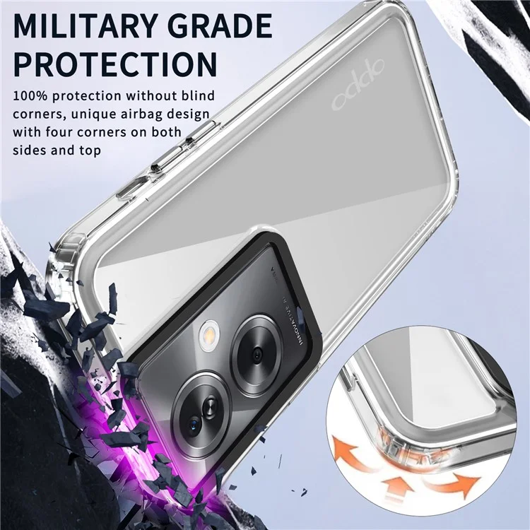 Para Oppo A79 5G / A2 5G Clear Case PC+TPU Funda de teléfono a prueba de golpes - Transparente