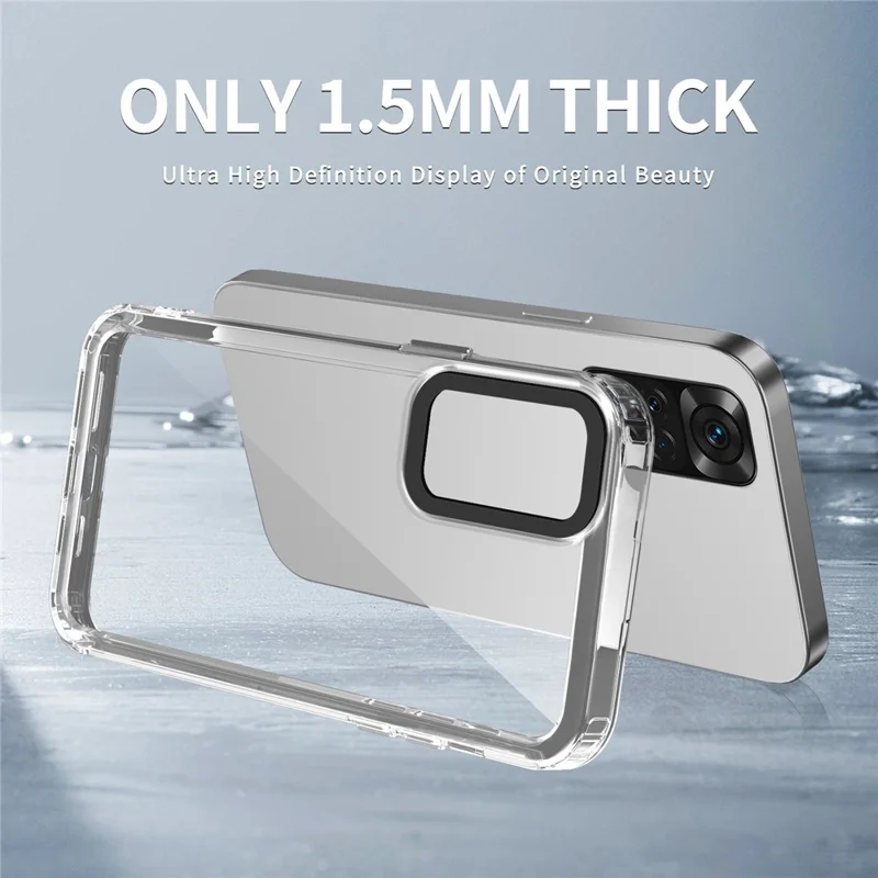 For Xiaomi Redmi Note 11 4G (Qualcomm) / Note 11S 4G Clear Cases PC+TPU Slim Phone Shell - Transparent Black