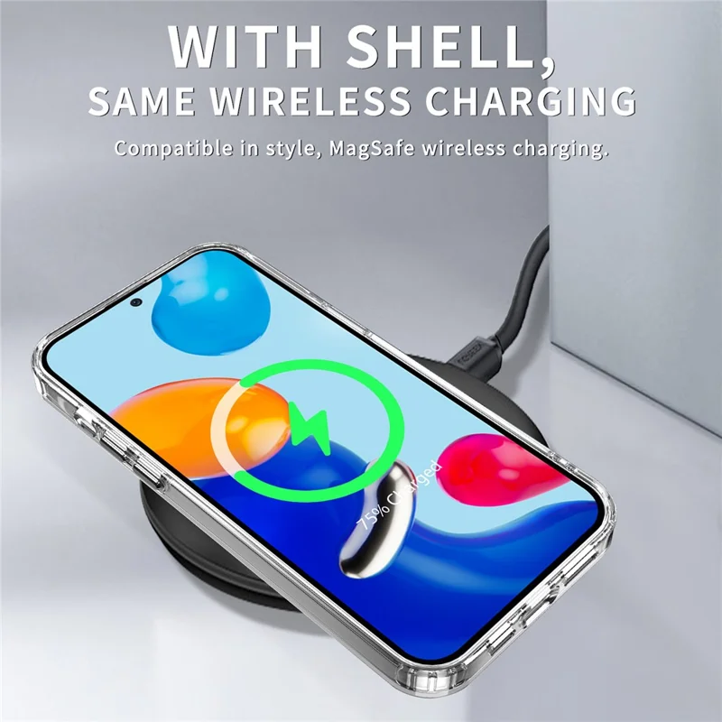 For Xiaomi Redmi Note 11 4G (Qualcomm) / Note 11S 4G Clear Cases PC+TPU Slim Phone Shell - Transparent Black