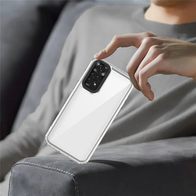 For Xiaomi Redmi Note 11 4G (Qualcomm) / Note 11S 4G Clear Cases PC+TPU Slim Phone Shell - Transparent Black