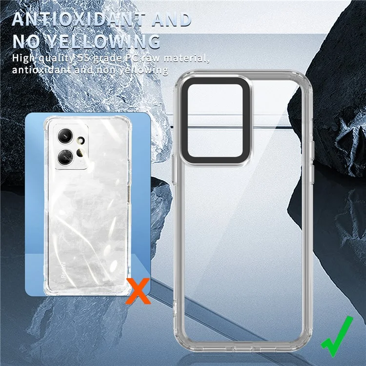 Per Xiaomi Redmi Note 12 4G Clear Case Anti-Drop PC+TPU Slim Phone Cover - Trasparente