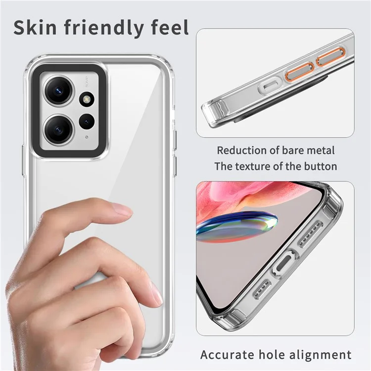 Per Xiaomi Redmi Note 12 4G Clear Case Anti-Drop PC+TPU Slim Phone Cover - Trasparente