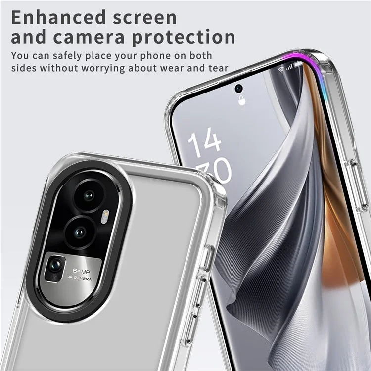 For Oppo Reno11 Pro 5G (Global) Shockproof Cases PC+TPU Clear Phone Cover - Transparent