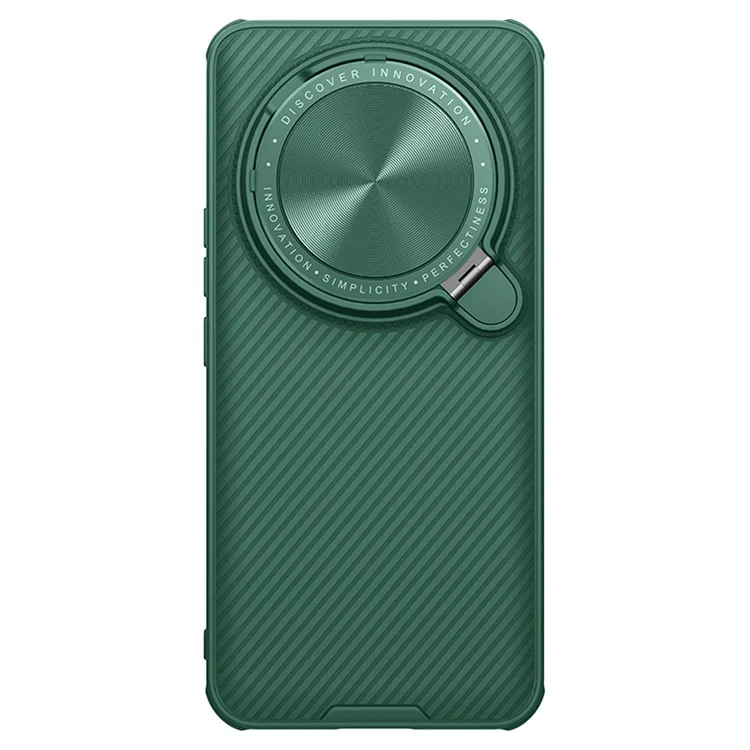 NILLKIN CamShield Prop Magnetic Series for Xiaomi 14 Ultra Case PC+TPU Phone Cover with Camera Cover / Kickstand - Green