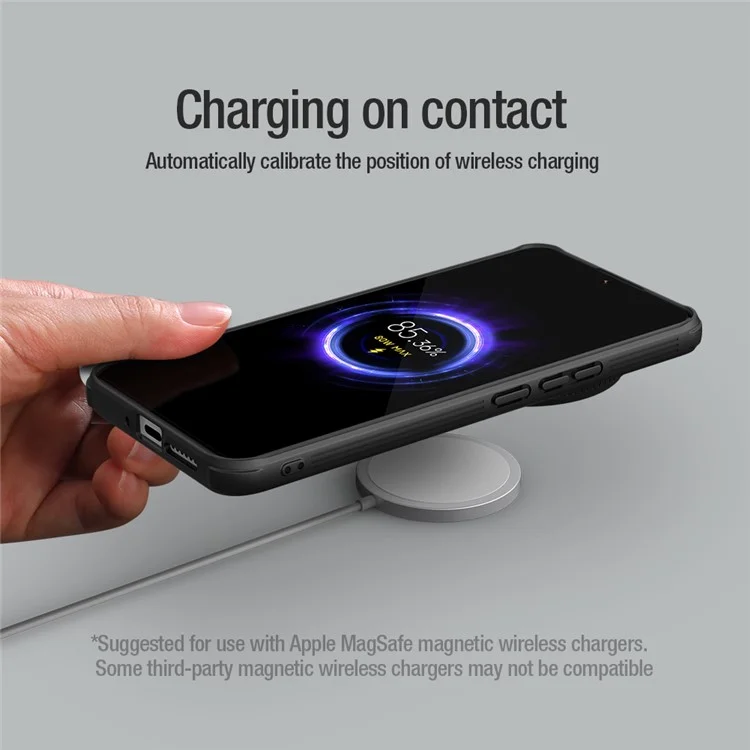 NILLKIN CamShield Prop Magnetic Series for Xiaomi 14 Ultra Case PC+TPU Phone Cover with Camera Cover / Kickstand - Green