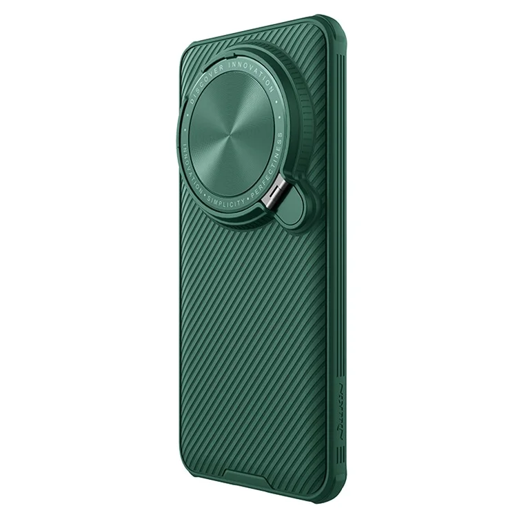 NILLKIN CamShield Prop Magnetic Series for Xiaomi 14 Ultra Case PC+TPU Phone Cover with Camera Cover / Kickstand - Green