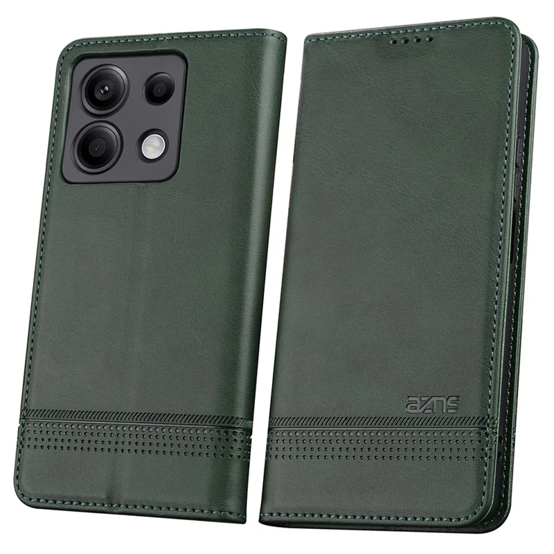 AZNS For Xiaomi Redmi Note 13 Pro 5G / Poco X6 5G Case Leather Cowhide Texture Phone Cover - Green