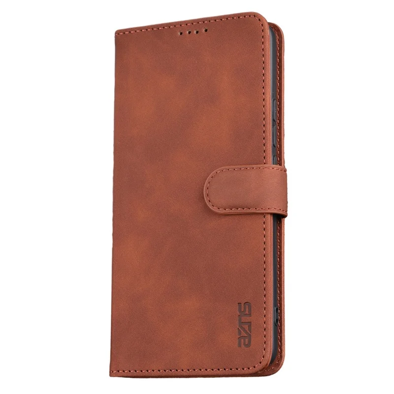 AZNS For Xiaomi Redmi Note 13 5G Cell Phone Case Leather+TPU Inner Stand Cover - Brown
