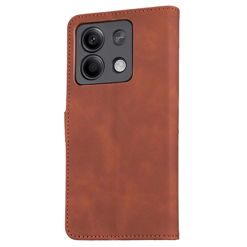 AZNS For Xiaomi Redmi Note 13 5G Cell Phone Case Leather+TPU Inner Stand Cover - Brown