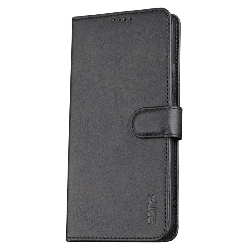AZNS For Xiaomi Redmi Note 13 5G Cell Phone Case Leather+TPU Inner Stand Cover - Black
