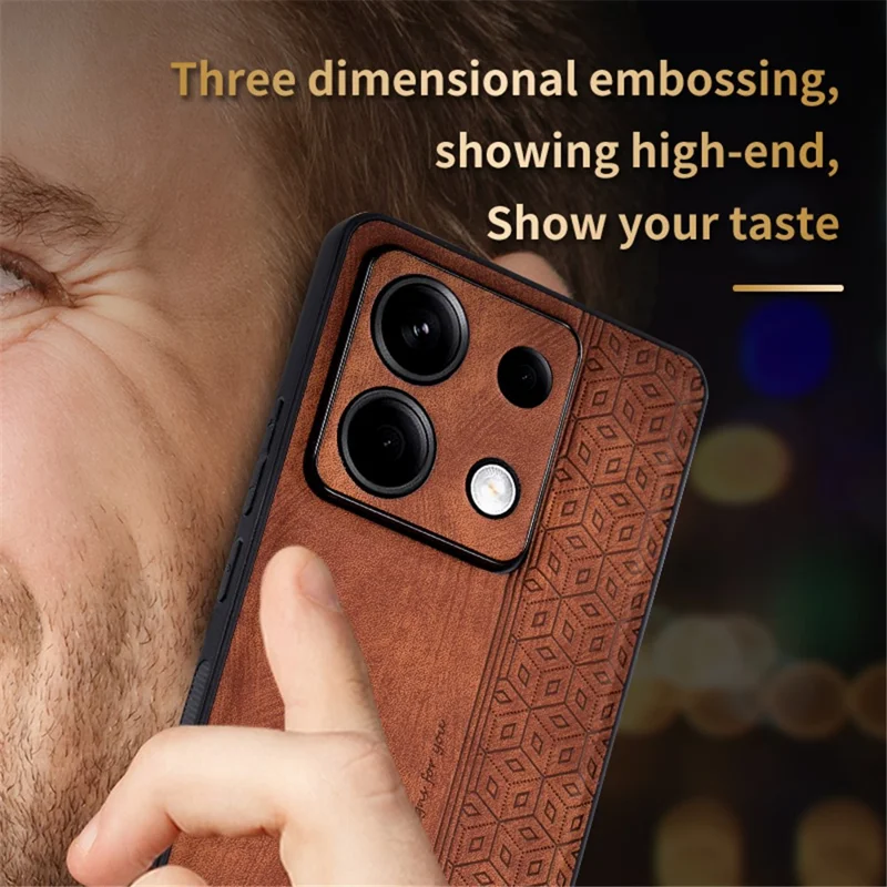 AZNS For Xiaomi Redmi Note 13 Pro 5G / Poco X6 5G Phone Case PU Leather Coated TPU Anti-fall Cover - Blue