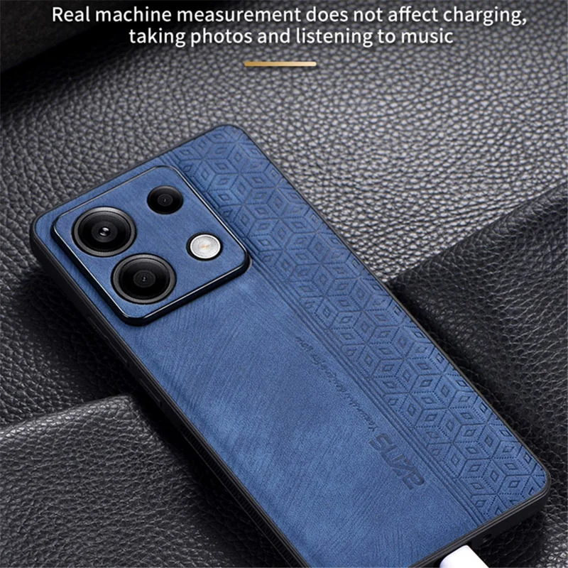 AZNS For Xiaomi Redmi Note 13 Pro 5G / Poco X6 5G Phone Case PU Leather Coated TPU Anti-fall Cover - Blue