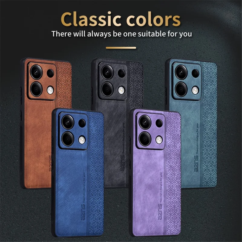 AZNS For Xiaomi Redmi Note 13 Pro 5G / Poco X6 5G Phone Case PU Leather Coated TPU Anti-fall Cover - Green