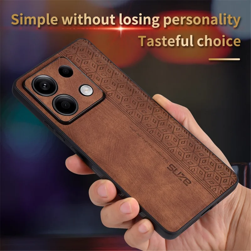 AZNS For Xiaomi Redmi Note 13 Pro 5G / Poco X6 5G Phone Case PU Leather Coated TPU Anti-fall Cover - Green