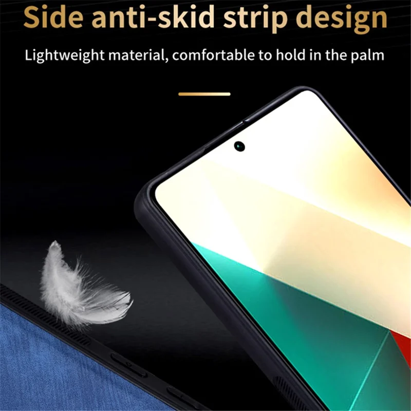 AZNS For Xiaomi Redmi Note 13 Pro 5G / Poco X6 5G Phone Case PU Leather Coated TPU Anti-fall Cover - Green