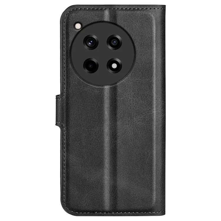 For OnePlus 12R 5G / Ace 3 5G Case Calf Texture Full Protection Flip Phone Cover - Black