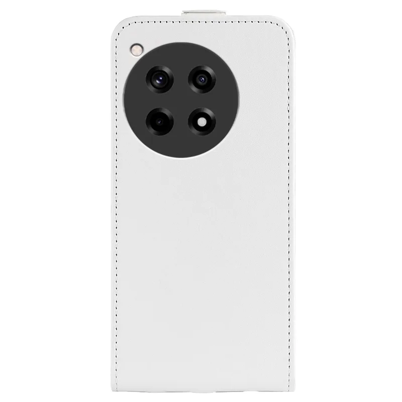 For OnePlus 12R 5G / Ace 3 5G Case Vertical Flip Phone Cover Crazy Horse Texture - White