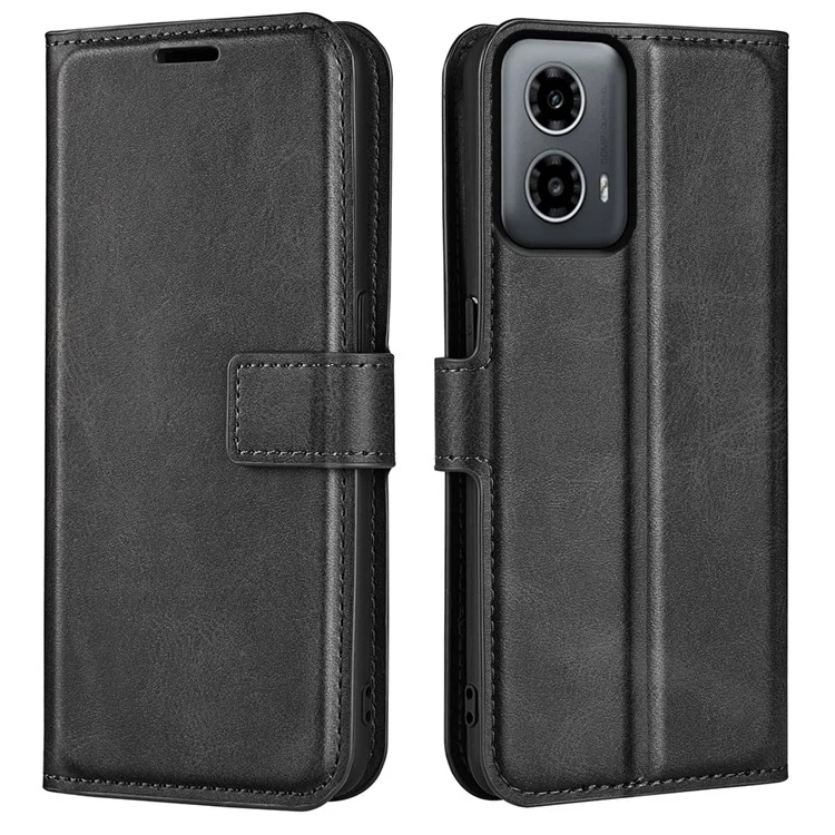 Per Motorola Moto G45 5G / G34 5G Custodia in Pelle PU Portafoglio Pieghevole Cover per Telefono - Nero