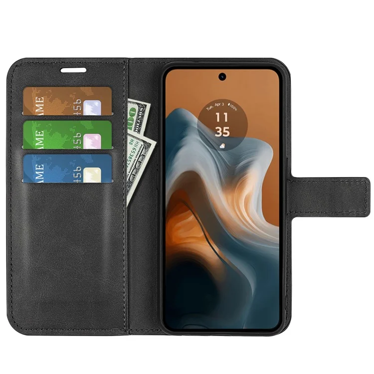 Per Motorola Moto G45 5G / G34 5G Custodia in Pelle PU Portafoglio Pieghevole Cover per Telefono - Nero