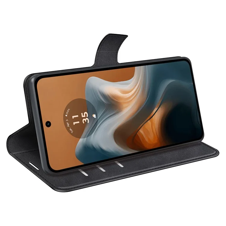 Per Motorola Moto G45 5G / G34 5G Custodia in Pelle PU Portafoglio Pieghevole Cover per Telefono - Nero