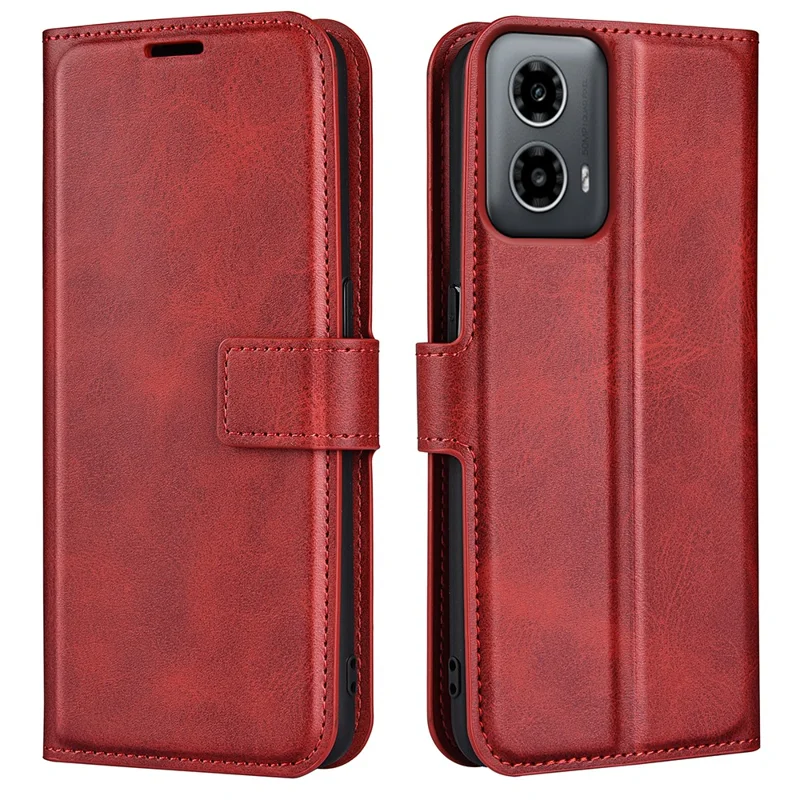 For Motorola Moto G45 5G / G34 5G Case PU Leather Wallet Folding Phone Cover - Red