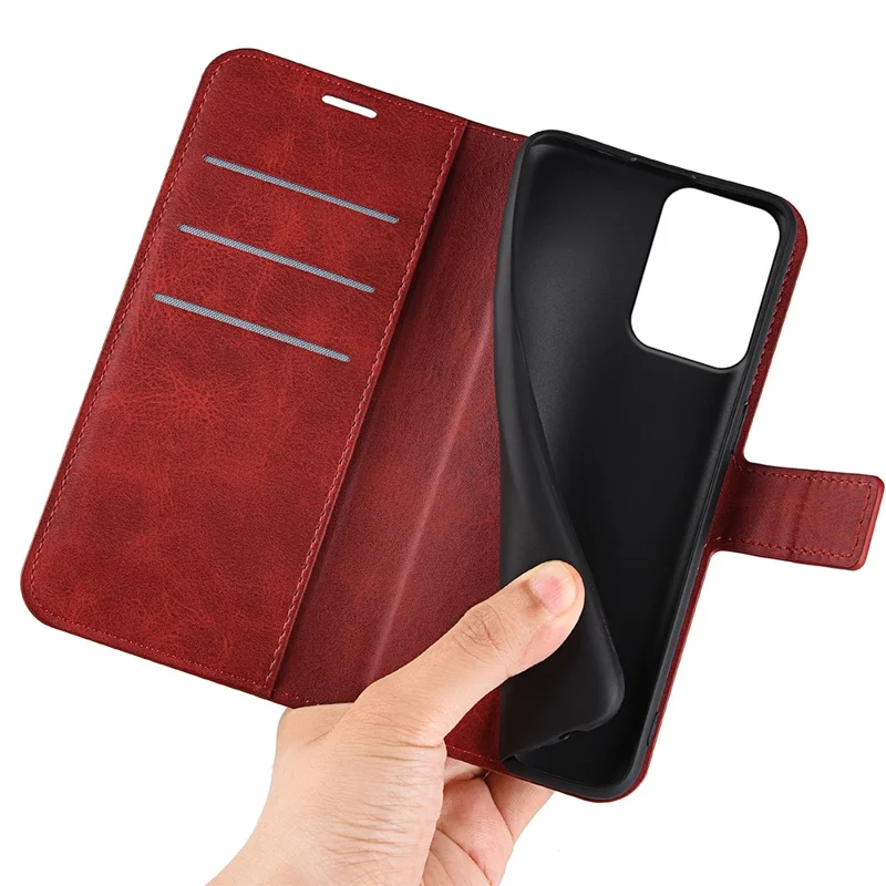 For Motorola Moto G45 5G / G34 5G Case PU Leather Wallet Folding Phone Cover - Red