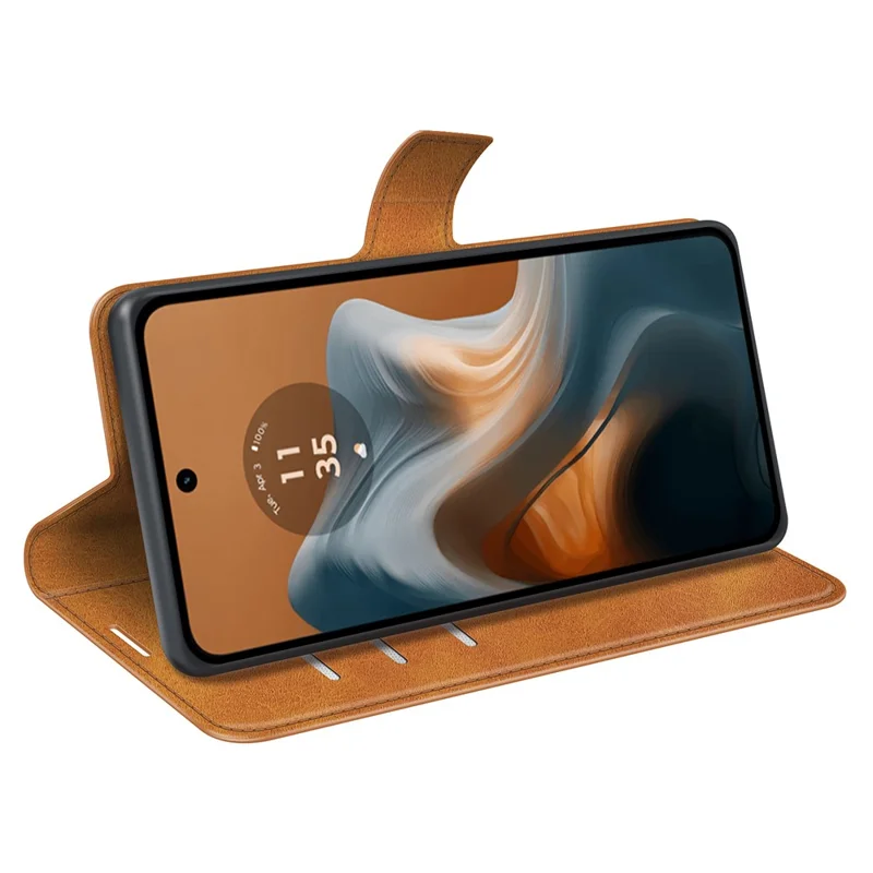 For Motorola Moto G45 5G / G34 5G Case PU Leather Wallet Folding Phone Cover - Yellow