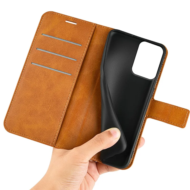 For Motorola Moto G45 5G / G34 5G Case PU Leather Wallet Folding Phone Cover - Yellow