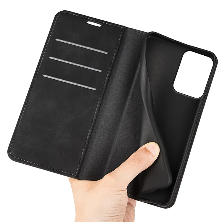 Para Motorola Moto G45 5G / G34 5G Funda de Cuero PU Vista de Soporte Magnético Proteger Cubierta de Teléfono - Negro