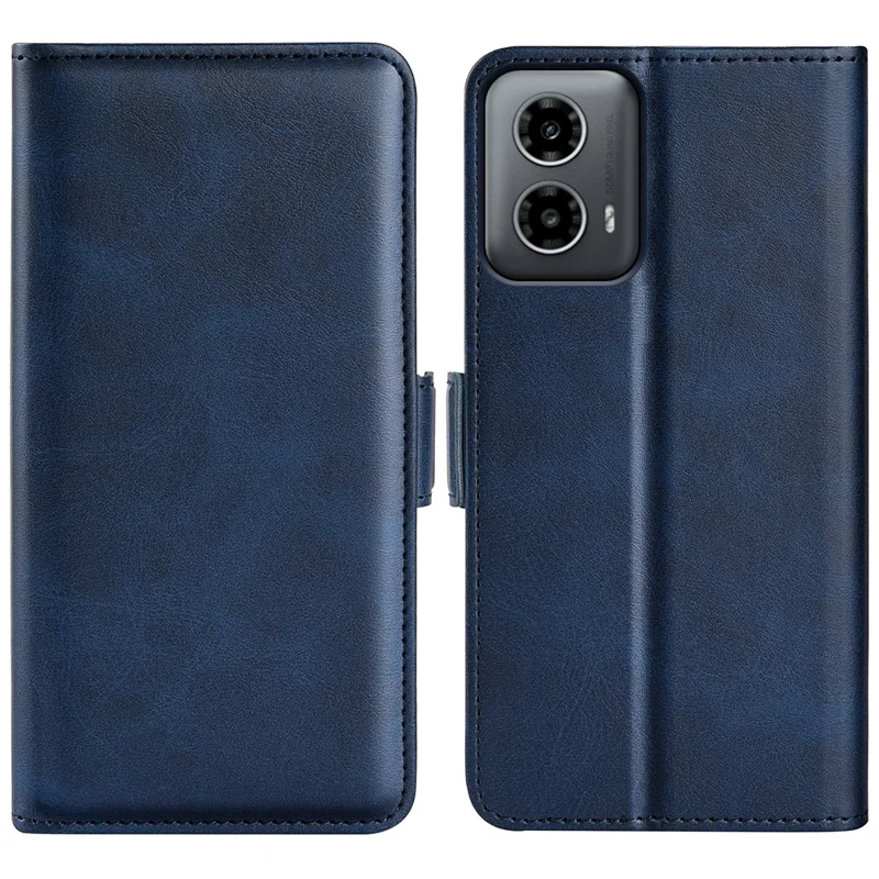 For Motorola Moto G45 5G / G34 5G Case Dual Magnetic Clasp Stand Protective Cover - Blue