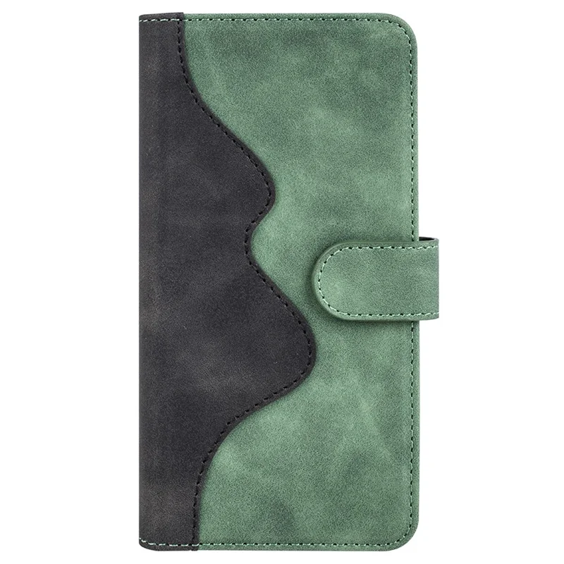 For Motorola Moto G45 5G / G34 5G Case Wallet Color Splicing Leather Shockproof Phone Cover - Green