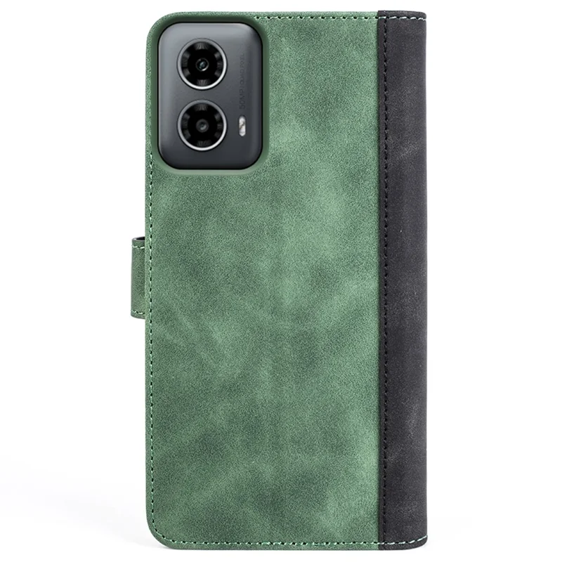 For Motorola Moto G45 5G / G34 5G Case Wallet Color Splicing Leather Shockproof Phone Cover - Green