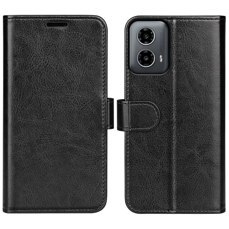 Per Motorola Moto G45 5G / G34 5G Custodia Folio in Pelle PU Custodia Portafoglio per Cellulare Texture Crazy Horse - Nero
