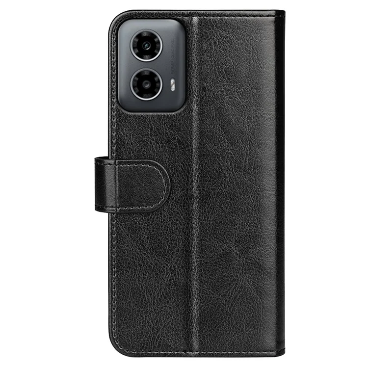 Per Motorola Moto G45 5G / G34 5G Custodia Folio in Pelle PU Custodia Portafoglio per Cellulare Texture Crazy Horse - Nero
