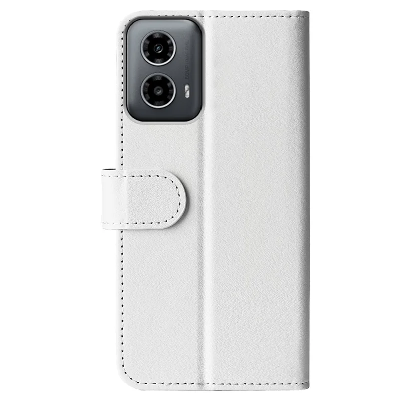 For Motorola Moto G45 5G / G34 5G Case Folio PU Leather Wallet Phone Cover Crazy Horse Texture - White