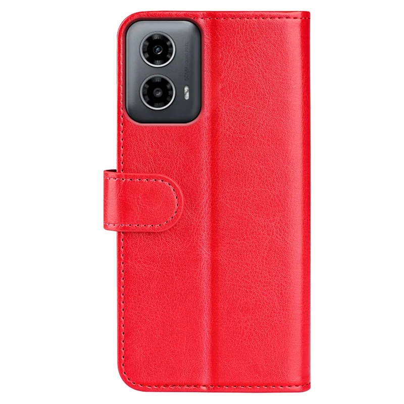 For Motorola Moto G45 5G / G34 5G Case Folio PU Leather Wallet Phone Cover Crazy Horse Texture - Red