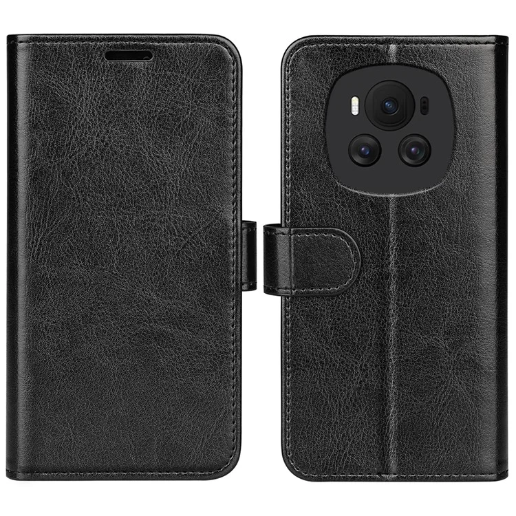 For Honor Magic6 5G Wallet Phone Case Viewing Stand Leather Flip Cover - Schwarz