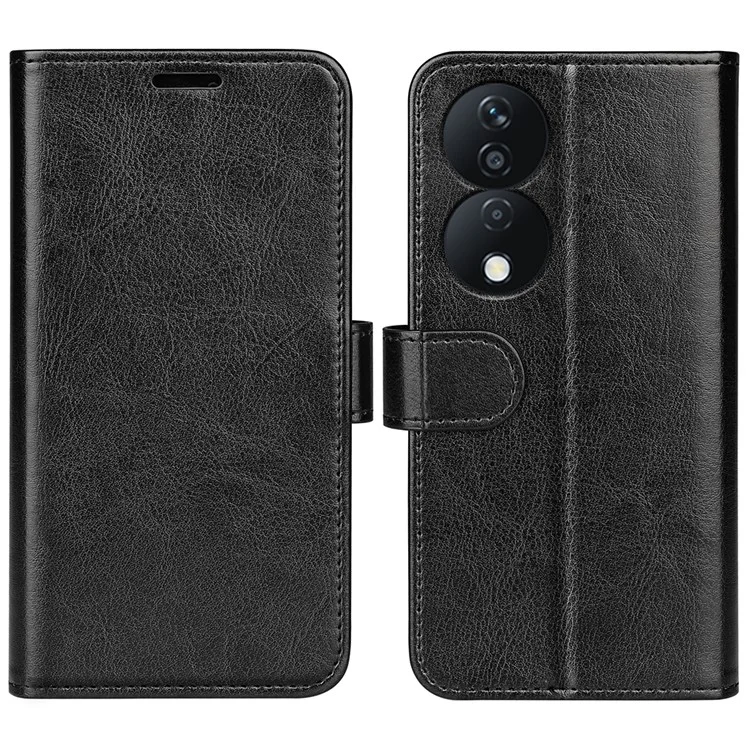 For Honor X7b 4G / 90 Smart Wallet Phone Case Shockproof PU Leather Flip Cover - Black