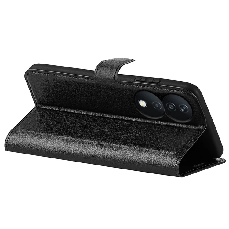 For Honor X7b 4G / 90 Smart Shockproof Case Litchi Texture PU Leather Phone Cover - Negro