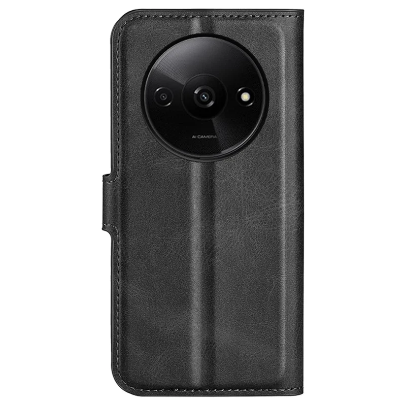 For Xiaomi Redmi A3 / Poco C61 4G PU Leather Case Magnetic Closure Wallet Phone Cover - Black