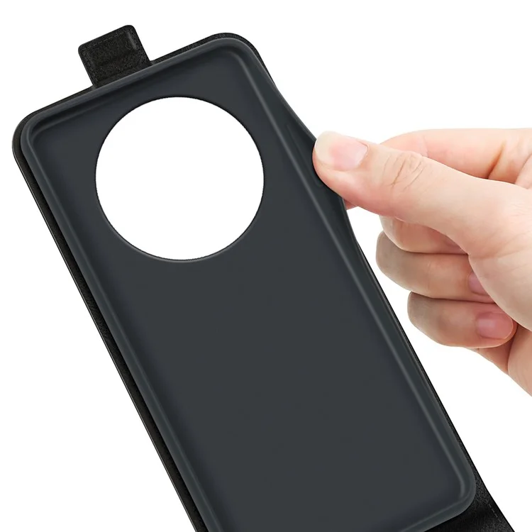 Pour Xiaomi Redmi A3 4G / Poco C61 4G Étui Vertical Flip Téléphone en Cuir Antichoc Protecteur - Noir