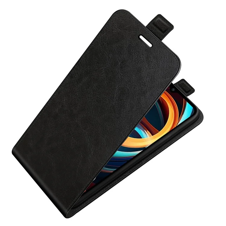 Pour Xiaomi Redmi A3 4G / Poco C61 4G Étui Vertical Flip Téléphone en Cuir Antichoc Protecteur - Noir