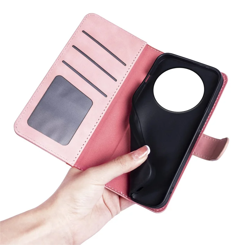 For Honor X50 5G / X9b 5G / Magic6 Lite 5G Case Color Splicing Folio Leather Cell Phone Cover - Pink