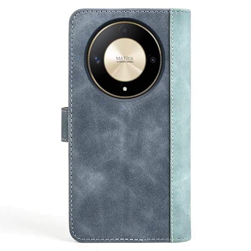 For Honor X50 5G / X9b 5G / Magic6 Lite 5G Case Color Splicing Folio Leather Cell Phone Cover - Blue