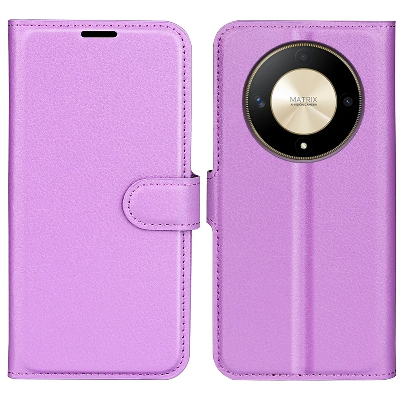 For Honor X50 5G / X9b 5G / Magic6 Lite 5G Case Wallet PU Leather Protective Phone Cover  - Purple