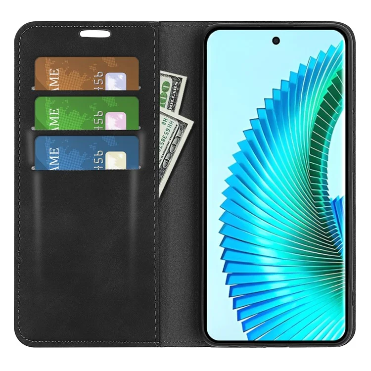 For Honor X50 5G / X9b 5G / Magic6 Lite 5G Case Skin-touch PU Leather Full Body Protective Phone Cover - Black