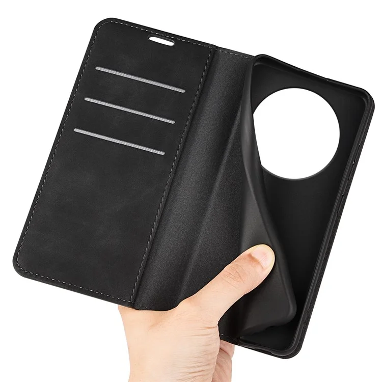 For Honor X50 5G / X9b 5G / Magic6 Lite 5G Case Skin-touch PU Leather Full Body Protective Phone Cover - Black